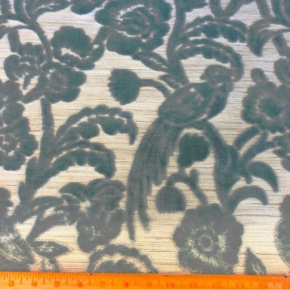 After the Storm Delft Luxury Cut Velvet Fabric - Picture 6 of 6